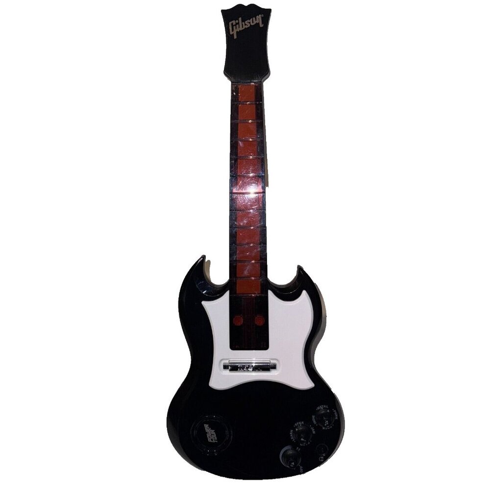 2007 Gibson Power Tour Tiger Electronics Black Electric Toy Guitar - Not Working